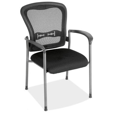 OfficeSource | CoolMesh | Mesh Back Guest Chair with Arms and Titanium Gray Frame