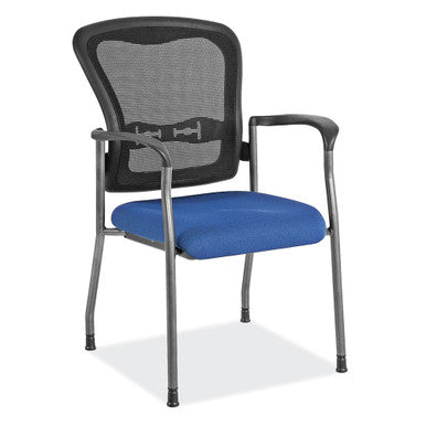 OfficeSource | CoolMesh | Mesh Back Guest Chair with Arms and Titanium Gray Frame