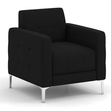 OfficeSource | Draper | Club Chair with Silver Metal Legs