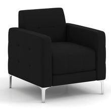 OfficeSource | Draper | Club Chair with Silver Metal Legs