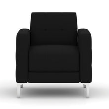 OfficeSource | Draper | Club Chair with Silver Metal Legs