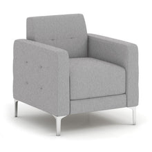 OfficeSource | Draper | Club Chair with Silver Metal Legs