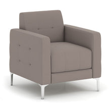 OfficeSource | Draper | Club Chair with Silver Metal Legs