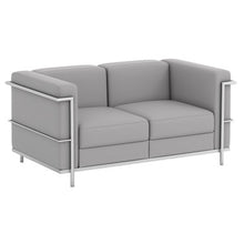 OfficeSource | Madison | Loveseat with Chrome Frame