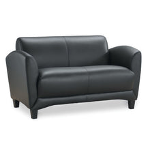 OfficeSource | Manhattan | Loveseat with Black Wood Legs