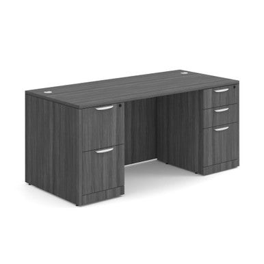 OfficeSource OS Laminate Collection Double Full Pedestal Desk - 66'' x 30''