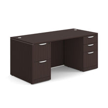 OfficeSource OS Laminate Collection Double Full Pedestal Desk - 66'' x 30''