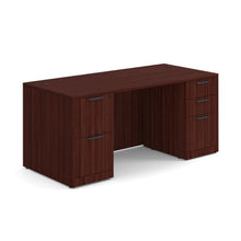 OfficeSource OS Laminate Collection Double Full Pedestal Desk - 66'' x 30''