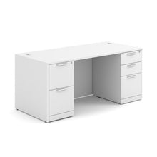 OfficeSource OS Laminate Collection Double Full Pedestal Desk - 66'' x 30''