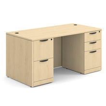 OfficeSource OS Laminate Collection Double Full Pedestal Desk - 60'' x 30''