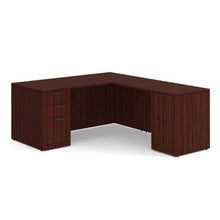 OfficeSource OS Laminate Collection Double Full Pedestal ''L'' Desk - 66'' x 30''