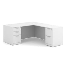 OfficeSource OS Laminate Collection Double Full Pedestal ''L'' Desk - 66'' x 30''