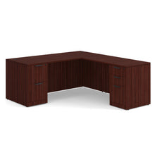 OfficeSource OS Laminate Collection Double Full Pedestal ''L'' Desk - 71'' x 30''