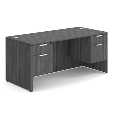 OfficeSource OS Laminate Collection Double 3/4 Pedestal Desk - 66'' x 30''
