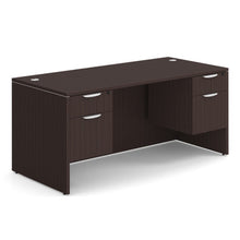 OfficeSource OS Laminate Collection Double 3/4 Pedestal Desk - 66'' x 30''