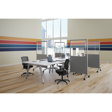 OfficeSource | Spry Mobile Acrylic Board | 36'' X 72'' Combo Panel - Charcoal Laminate with Clear Acrylic