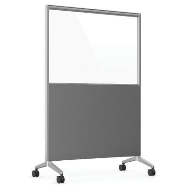OfficeSource | Spry Mobile Acrylic Board | 48'' X 72'' Combo Panel - Charcoal Laminate with Clear Acrylic
