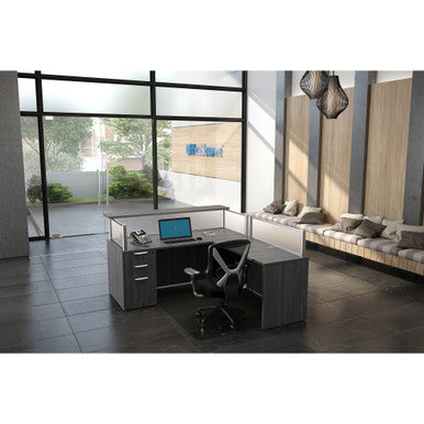 OfficeSource | Borders II Collection | Frosted Acrylic Panel 48''W x 12''H