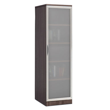 OfficeSource Storage & Wardrobe Cabinets Tempered Glass Silver Frame Cabinet Door For OS150, OS151