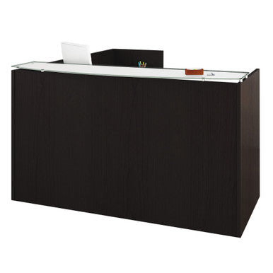 OfficeSource OS Laminate Collection Glass Transaction Top