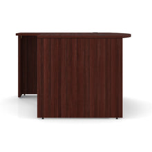 OfficeSource | OS Laminate | Bow Front Desk Shell with Left Corner Extension