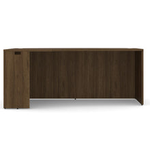 OfficeSource | OS Laminate | Bow Front Desk Shell with Left Corner Extension