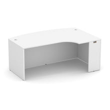 OfficeSource | OS Laminate | Bow Front Desk Shell with Right Corner Extension