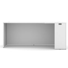 OfficeSource | OS Laminate | Bow Front Desk Shell with Right Corner Extension
