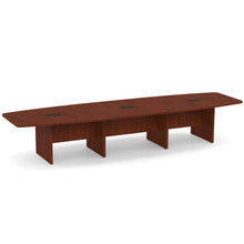 OfficeSource | OS Laminate Conference Tables | Expandable Boat Shaped Conference Table with Slab Base - 14'