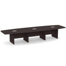 OfficeSource | OS Laminate Conference Tables | Expandable Boat Shaped Conference Table with Slab Base - 14'