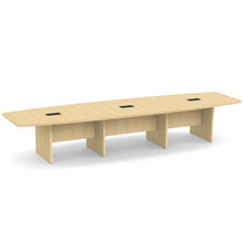 OfficeSource | OS Laminate Conference Tables | Expandable Boat Shaped Conference Table with Slab Base - 14'