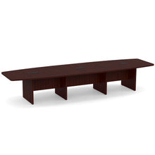 OfficeSource | OS Laminate Conference Tables | Expandable Boat Shaped Conference Table with Slab Base - 14'