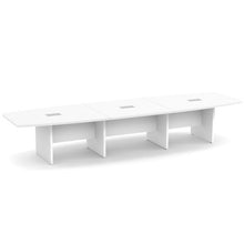 OfficeSource | OS Laminate Conference Tables | Expandable Boat Shaped Conference Table with Slab Base - 14'