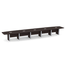 OfficeSource | OS Laminate Conference Tables | Expandable Boat Shaped Conference Table with Elliptical Base - 22'