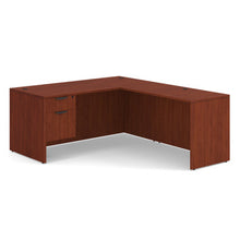 OfficeSource OS Laminate Collection Single 3/4 Pedestal ''L'' Desk - 66'' x 30''