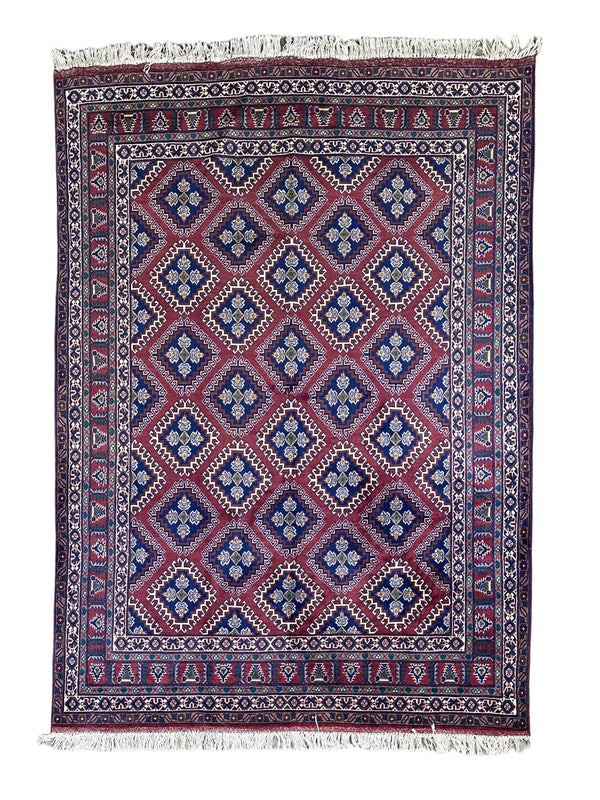 7x5 Traditional Afghan Wool Rug – Frontier Collection Style