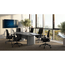 OfficeSource | OS Conference Tables | Boat Shaped Conference Table with Elliptical Base - 8'