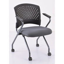 OfficeSource | Perch | Nesting Chair with Arms and Casters - Fabric