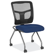 OfficeSource | CoolMesh | Armless Nesting Chair with Titanium Gray Frame - Fabric