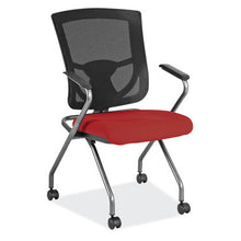 OfficeSource | CoolMesh Pro | Mesh Back Nesting Chair with Upholstered Seat and Titanium Frame