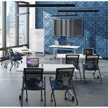 OfficeSource | CoolMesh Pro | Mesh Back Nesting Chair with Upholstered Seat and Titanium Frame