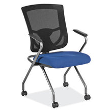 OfficeSource | CoolMesh Pro | Mesh Back Nesting Chair with Upholstered Seat and Titanium Frame