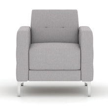 OfficeSource | Draper | Club Chair with Silver Metal Legs