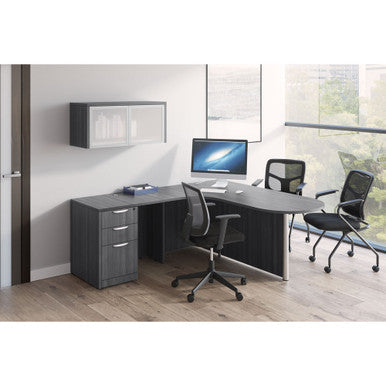 OfficeSource | OS Laminate | Optional Silver Glass Hutch Doors - For  OS144OH, OS208OH, & P2044OH Hutches