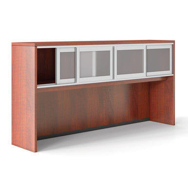 OfficeSource OS Laminate Collection Optional Sliding Glass Doors For OS144OH or OS208OH - Doors Only, Must Order Rails