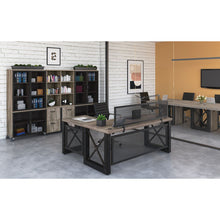 OfficeSource | Riveted | 59''W Industrial Desk with Metal X Base
