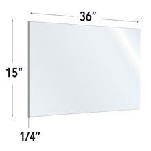 OfficeSource SafeGuard Barrier Collection Clear Acrylic Screen with Rounded Edges - 36''W x 15''H