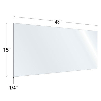 OfficeSource SafeGuard Barrier Collection Clear Acrylic Screen with Rounded Edges - 48''W x 15''H