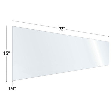 OfficeSource SafeGuard Barrier Collection Clear Acrylic Screen with Rounded Edges - 72''W x 15''H