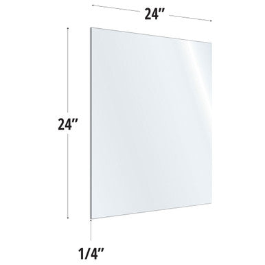 OfficeSource SafeGuard Barrier Collection Clear Acrylic Screen with Square Edges - 24''W x 24''H